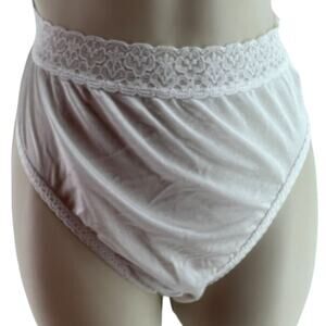 Vintage Fruit of Loom Nylon Ivory White Brief Panty Size 7